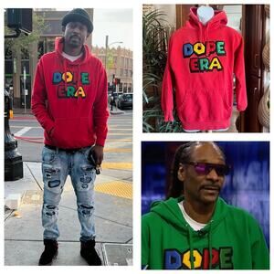 Mistah Fab DOPE ERA Hoodie M | Red Oakland Streetwear USA Made Nintendo Applique
